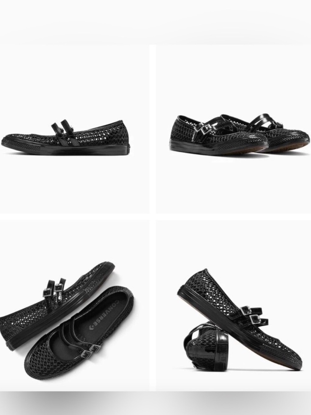 Converse Black Women's Mary Jane Woven Flats. NWT